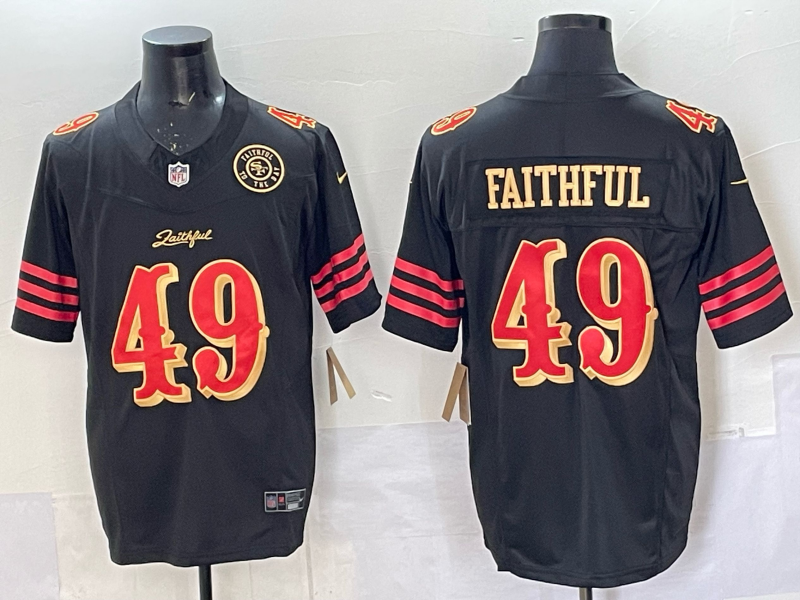 Men San Francisco 49ers #49 Faithful black 2025 Nike NFL Jersey 009->san francisco 49ers->NFL Jersey
